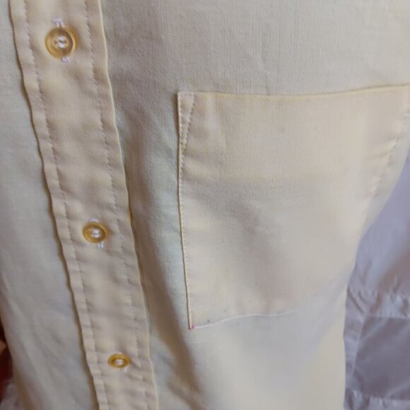 Vintage Arrow Cum Laude Decron Oxford Yellow Short Sleeve Shirt 14.5 Small Trash - Picture 5 of 10